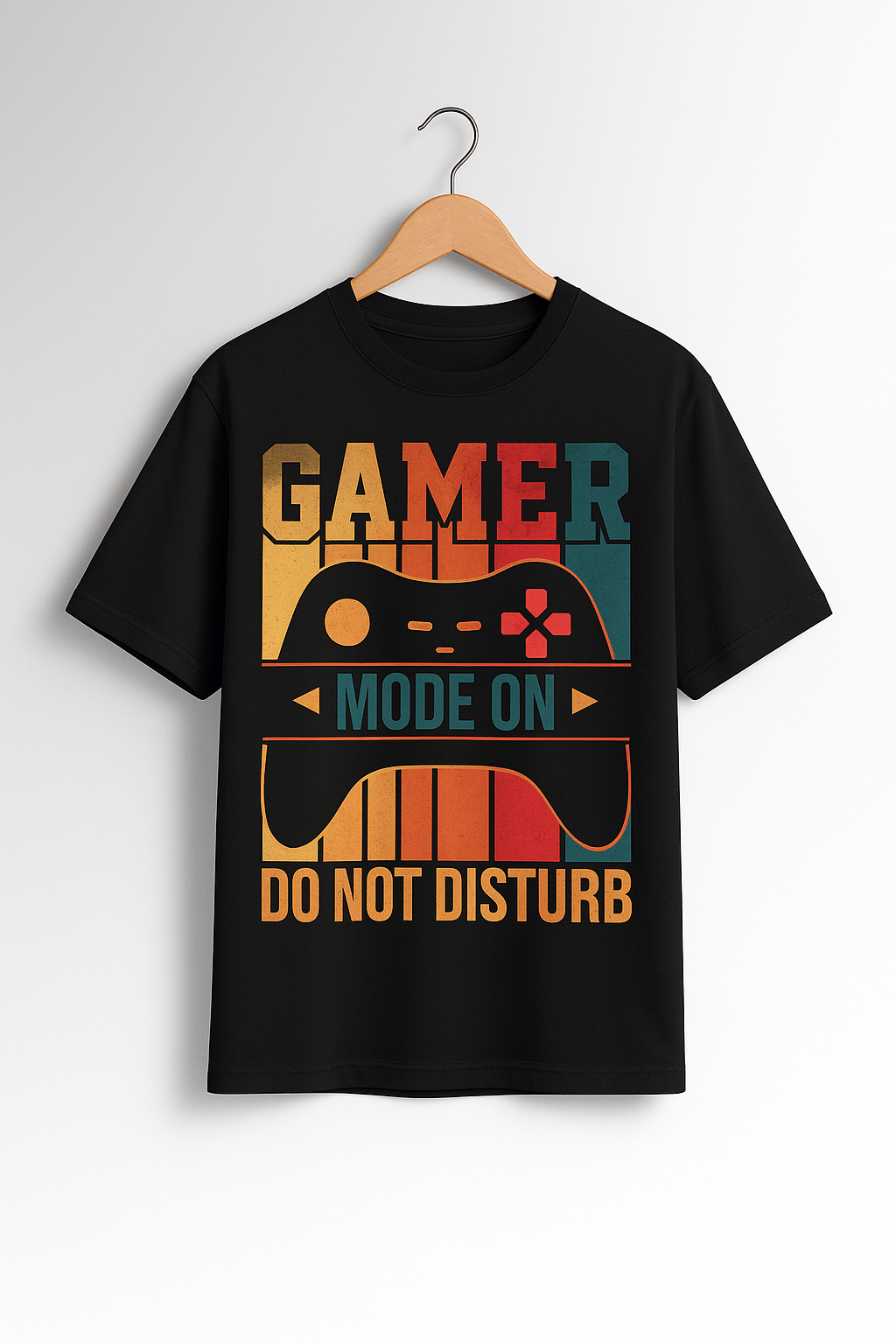 Gamer Mode On Retro Design – Bold Gaming Graphic POD T-shirt