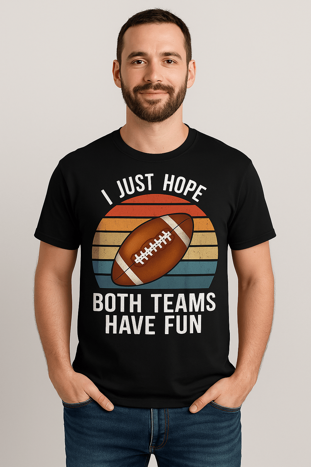 "I Just Hope Both Teams Have Fun" – Retro Football POD T-shirt