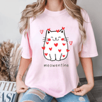 Cute Cat Valentine T-Shirt - Meowentine Funny Valentine’s Day Shirt - Soft Comfort Colors Unisex Tee