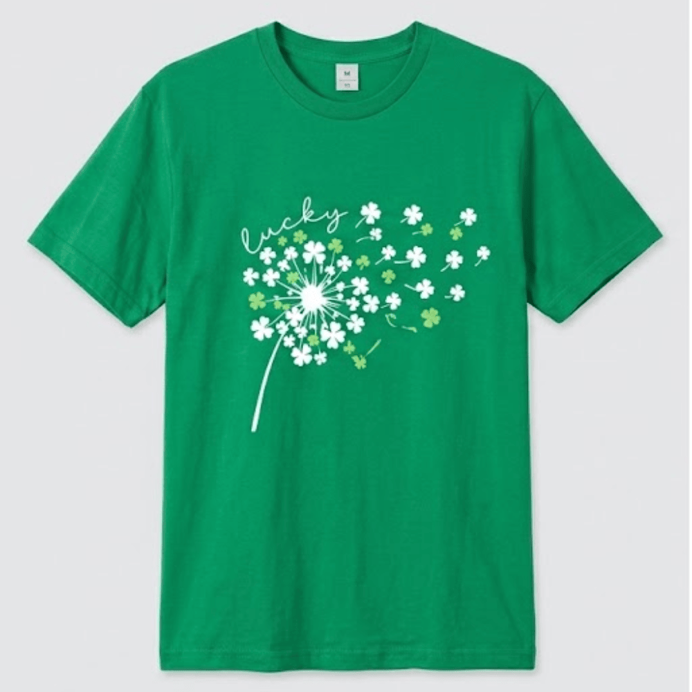 St. Patrick's Day Shirt - Dandelion Shamrock Flying Clover T-Shirt - Irish Day Lucky Tee