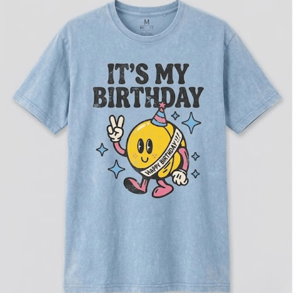 Retro Birthday T-Shirt - It's My Birthday Vintage Graphic Tee - Happy Birthday Shirt Gift