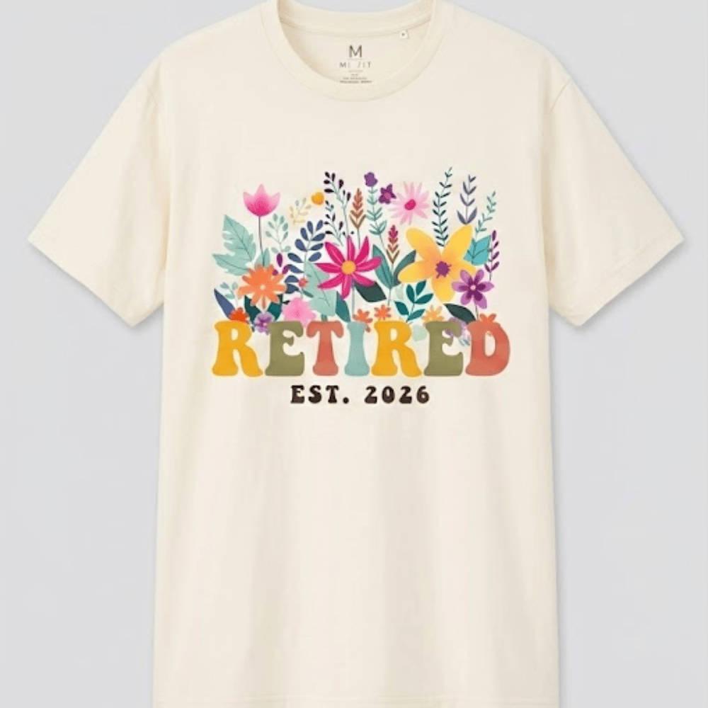 Officially Retired Shirt - Floral Retirement Party Tee - Retirement Gift Est. 2026