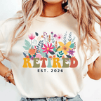 Officially Retired Shirt - Floral Retirement Party Tee - Retirement Gift Est. 2026