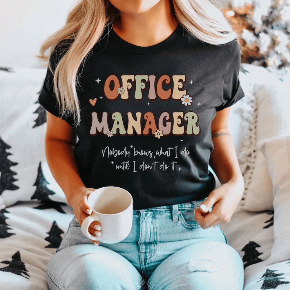 Office Manager T-Shirt - Funny Retro Office Party Shirt - Appreciation Gift for Office Managers