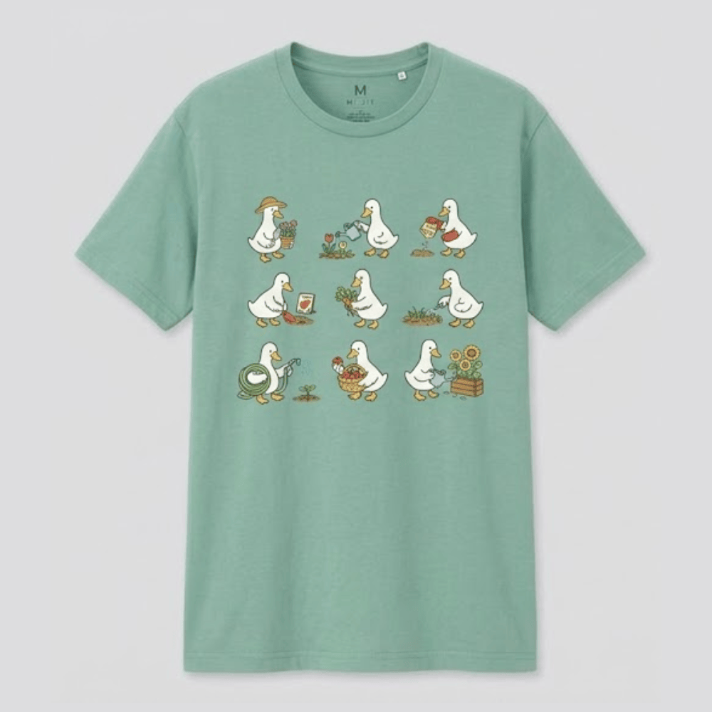 Cute Goose Gardener T-Shirt - Funny Gardening Graphic Tee for Plant Lovers
