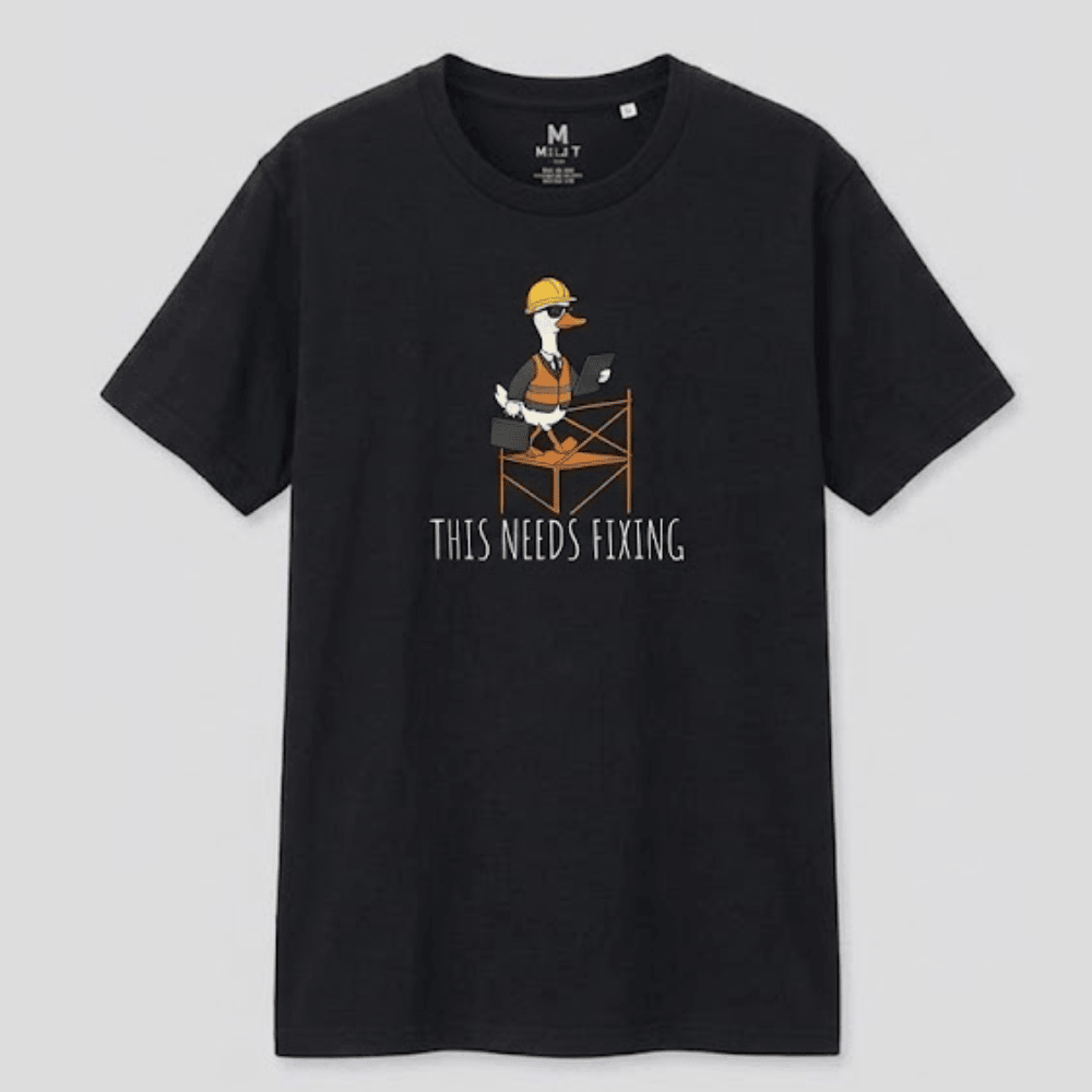 Funny Silly Goose Engineer T-Shirt - "This Needs Fixing" Engineering Student & Professional Tee
