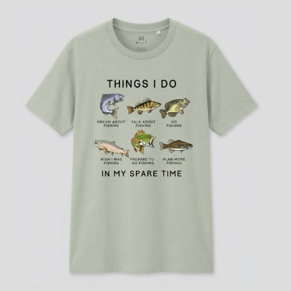 Funny Fishing T-Shirt - "Things I Do In My Spare Time" Fisherman Graphic Tee - Fishing Lover Gift