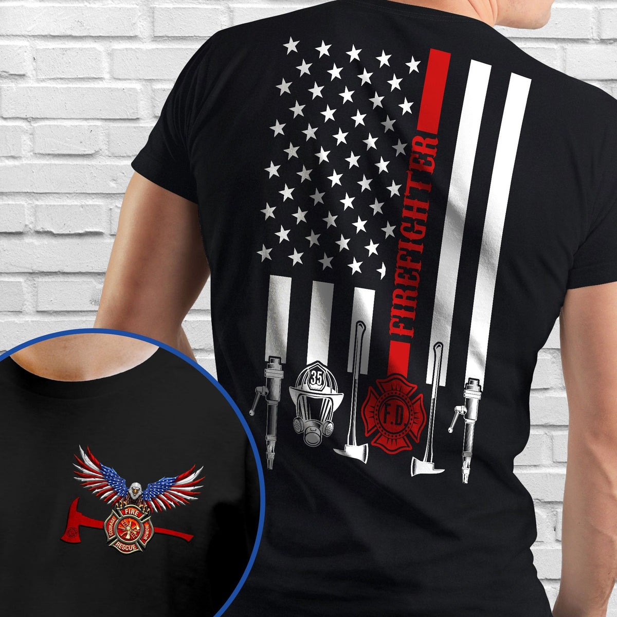 The Thin Red Line American Eagle Firefighter T-Shirt