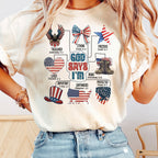 Independence Day, Gift for 4th of july, American Flag, God Says I Am Comfort Colors T-shirt