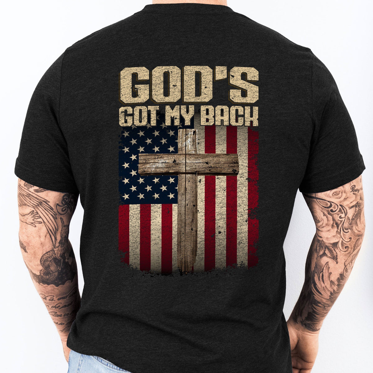 God Christian Cross T-Shirt God's Got My Back T-Shirt