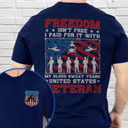 Veteran Freedom Isn't Free My Blood Sweat Tears United States Veteran T-Shirt